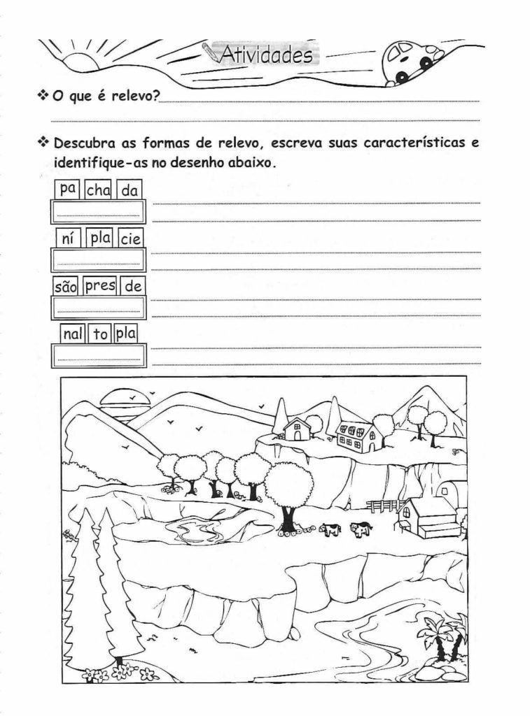 Atividades De Geografia Sobre O Relevo Para 3º Ou 4º Ano 7484