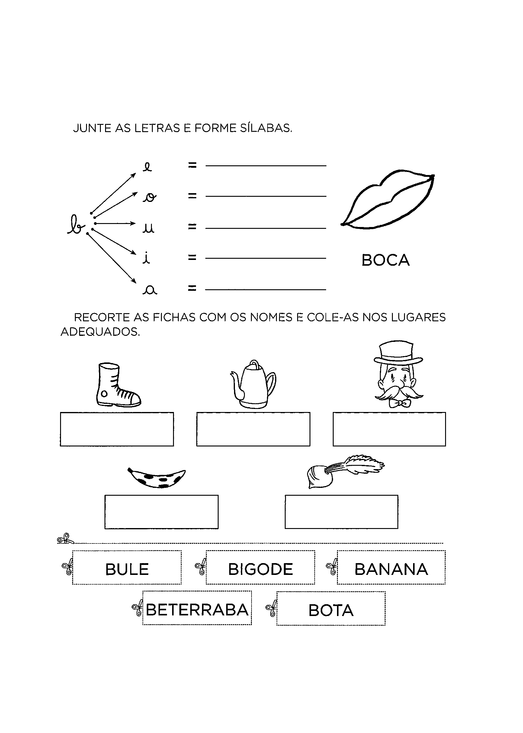 SÍLABAS COM B ( Ba Be Bi Bo Bu ) Para Alfabetização