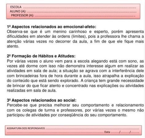 15 Opções De Modelo De Relatório INDIVIDUAL Do Aluno